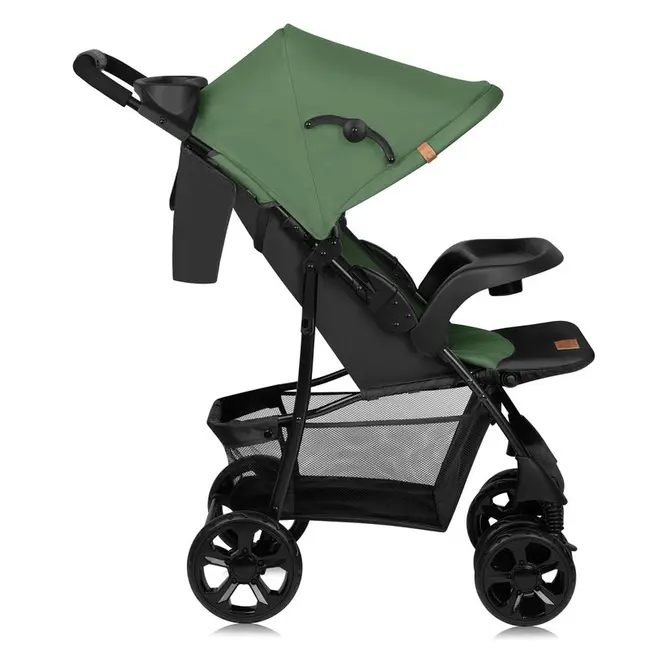 Carucior sport, Lionelo, Emma Plus, Cu tavita, 2 Suporturi pentru pahar, Geanta accesorii, Conform cu standardul european de securitate EN1888-1, Verde BYNLO-EMMA PLUS_GREEN_EMERALD