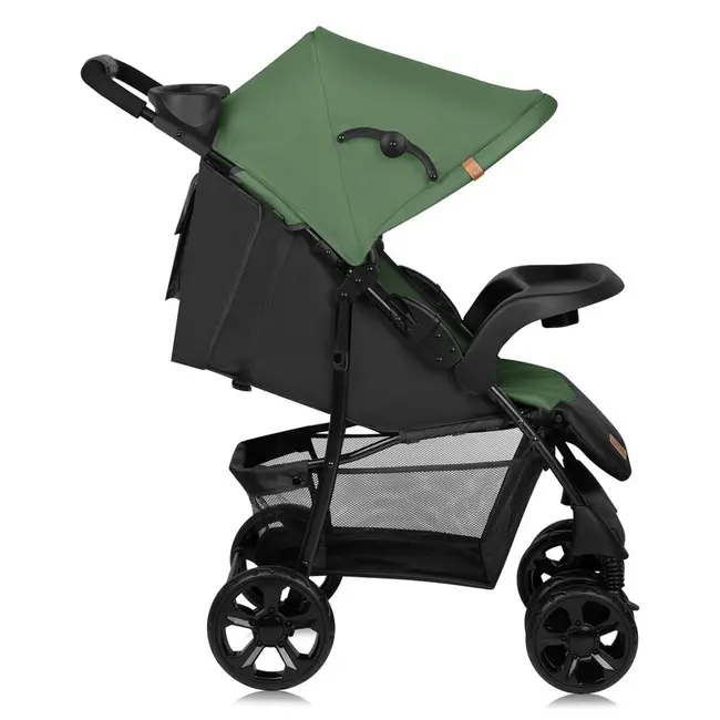 Carucior sport, Lionelo, Emma Plus, Cu tavita, 2 Suporturi pentru pahar, Geanta accesorii, Conform cu standardul european de securitate EN1888-1, Verde BYNLO-EMMA PLUS_GREEN_EMERALD