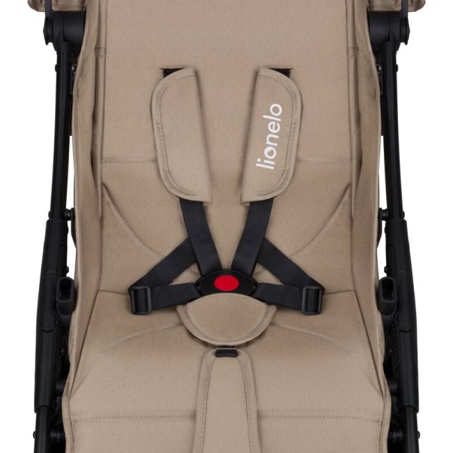 Carucior sport, Lionelo, Julie One, De la nastere, Greutate redusa, Cu accesorii, Cadru din aluminiu, 0-22 kg, Pliere compacta pentru avion, Conform cu standardele europene de securitate EN1888-1 si EN1888-2, Bej BYNLO-JULIE_ONE_BEIGE_SAND