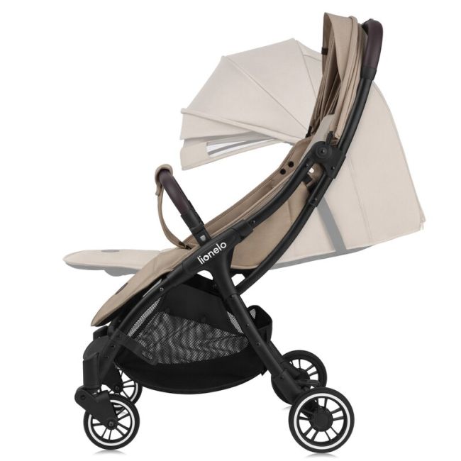 Carucior sport, Lionelo, Julie One, De la nastere, Greutate redusa, Cu accesorii, Cadru din aluminiu, 0-22 kg, Pliere compacta pentru avion, Conform cu standardele europene de securitate EN1888-1 si EN1888-2, Bej BYNLO-JULIE_ONE_BEIGE_SAND