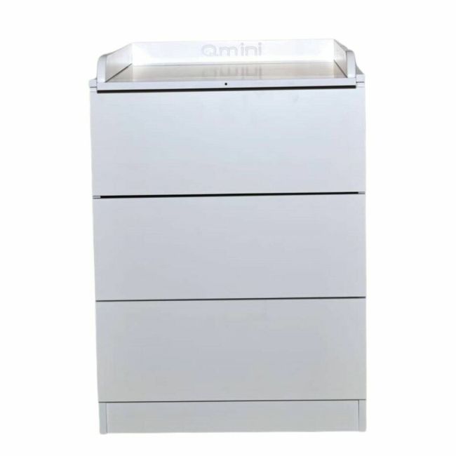 Comoda, Qmini, Wladi, Cu masa pentru infasat demontabila, Cu 3 sertare, Din pal+placa HDF, Alb BYN6426972027014