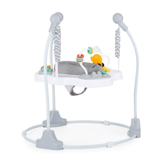 Jumper interactiv, Feedo, Pliabil, Cu scaun rotativ 360 grade, Cu panou de activitati, Pana la 25 kg,, 83x83x86 cm,6 luni+, Multicolor BYN226213