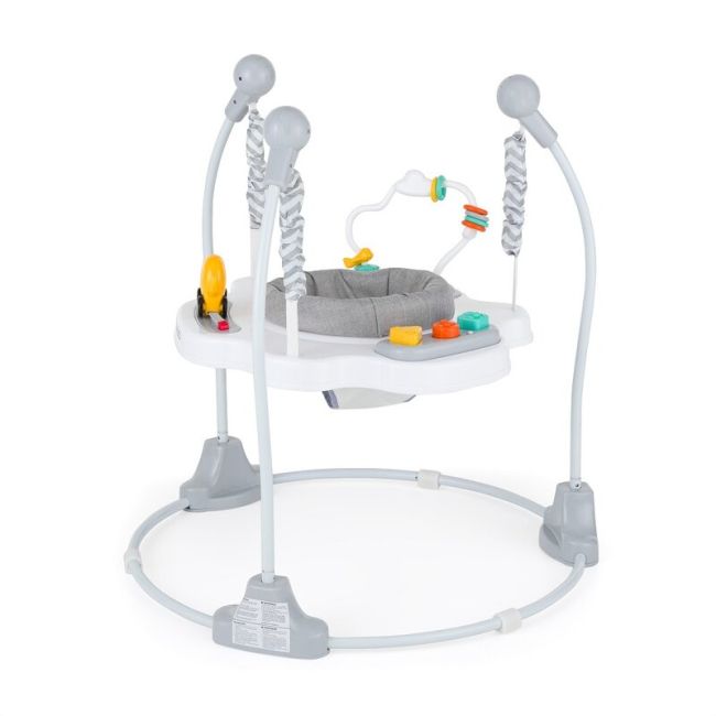 Jumper interactiv, Feedo, Pliabil, Cu scaun rotativ 360 grade, Cu panou de activitati, Pana la 25 kg,, 83x83x86 cm,6 luni+, Multicolor BYN226213