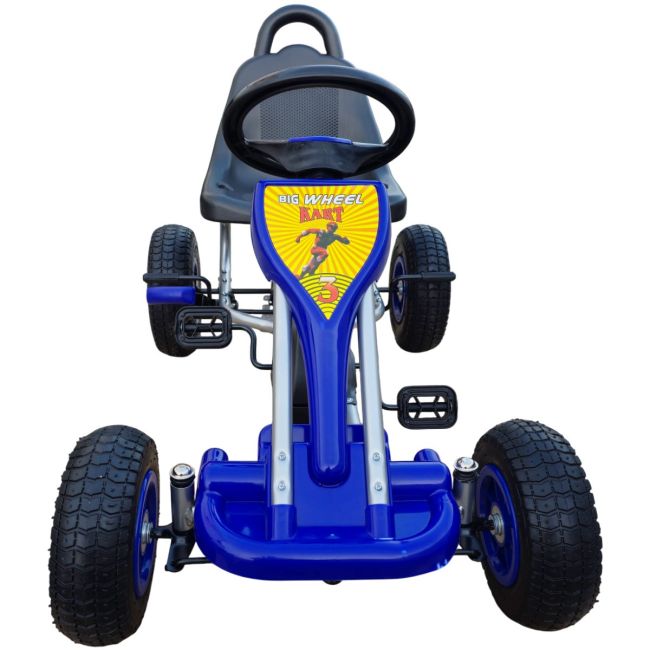 Kart cu pedale pentru copii A05 Kidscare, culoare albastru, frana de mana, pentru 3-6 ani, roti gonflabile SUPKC_A05_Blue
