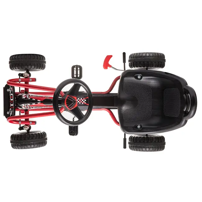 Kart cu pedale pentru copii G201 Kidscare, culoare rosu, frana de mana, pentru 3-6 ani, scaun reglabil SUPKC_G201_R