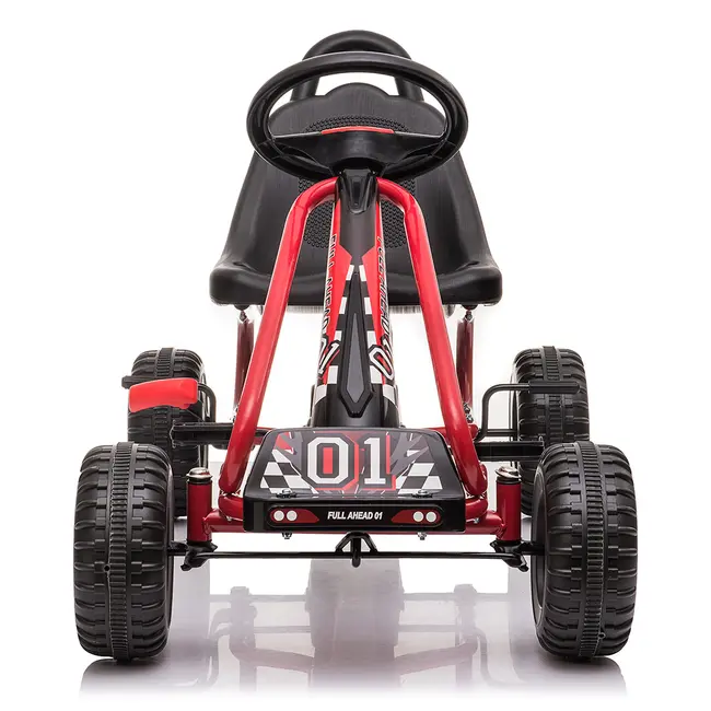 Kart cu pedale pentru copii G201 Kidscare, culoare rosu, frana de mana, pentru 3-6 ani, scaun reglabil SUPKC_G201_R