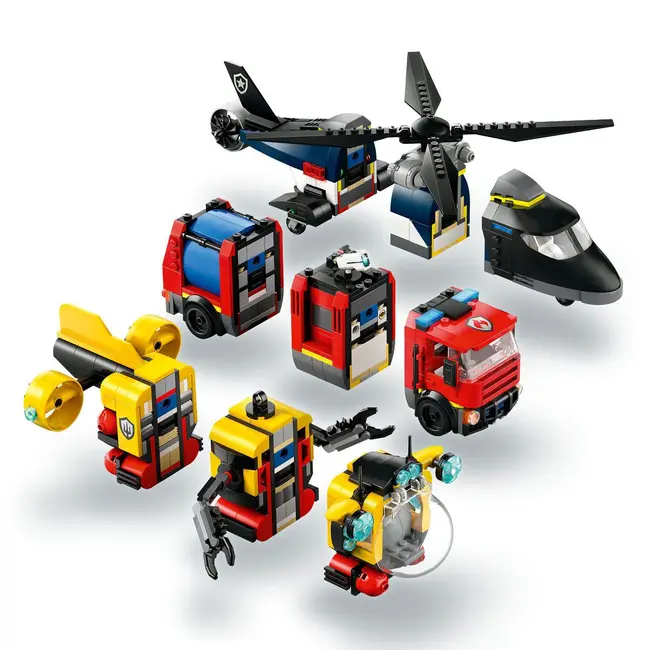 LEGO CITY ELICOPTER, CAMION DE POMPIERI SI SUBMARIN REMIXATE 60462 VIVLEGO60462