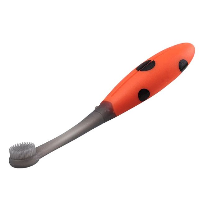 Periuta de dinti din silicon pentru antrenament, 6 luni+, Mombella, Buburuza KRTM01403