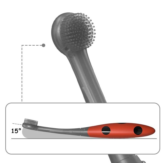 Periuta de dinti din silicon pentru antrenament, 6 luni+, Mombella, Buburuza KRTM01403