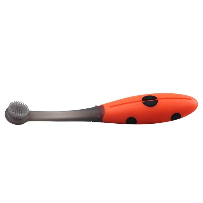 Periuta de dinti din silicon pentru antrenament, 6 luni+, Mombella, Buburuza KRTM01403
