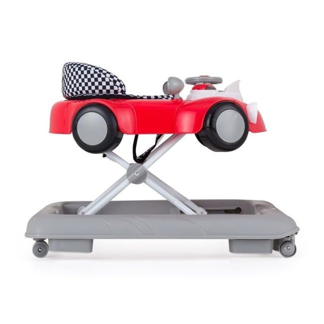 Premergator, Feedo, Pliabil, Cu panou de joaca inclus, Cu inaltime reglabila in 3 pozitii, Cu sistem de franare, Dezvolta abilitatile motorii si senzoriale, Greutate maxima suportata 12 kg, 6 luni+, Red BYN223210