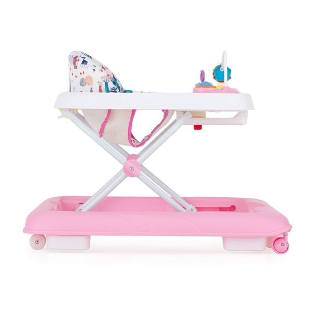 Premergator, Feedo, Pliabil, Cu panou de joaca inclus, Cu inaltime reglabila in 3 pozitii, Cu sistem de franare, Dezvolta abilitatile motorii si senzoriale, Greutate maxima suportata 12 kg, 6 luni+, Red BYN224202