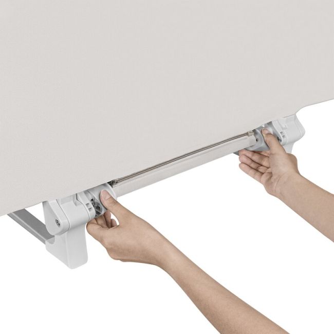 Protectie laterala pat, Lionelo, Lora, Pliabila, Sistem de blocare StandSafe, Geanta de transport inclusa, 105 x 45 cm, Bej BYNLO-LORA_BEIGE_SAND