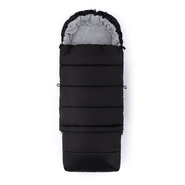 Sac de iarna, Feedo, Multifunctional, 3 in 1, Pentru carucior, landou sau scaun auto, Fermoar care permite scurtarea dimensiunii, Cu snur, 110 cm, 0-3 ani, Black BYN201200
