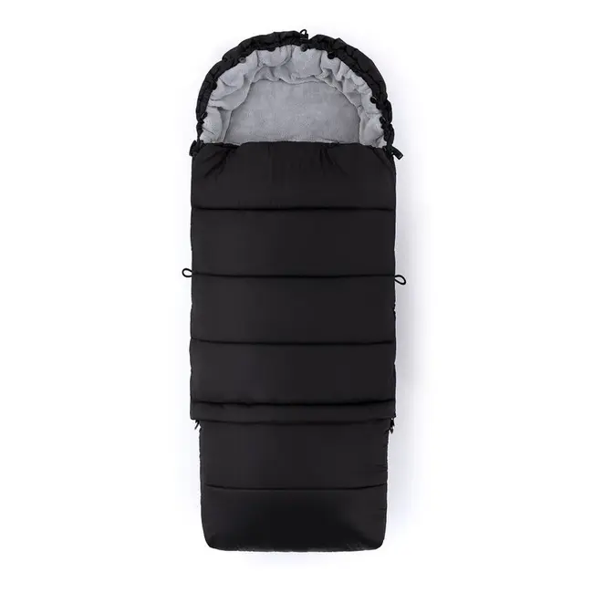 Sac de iarna, Feedo, Multifunctional, 3 in 1, Pentru carucior, landou sau scaun auto, Fermoar care permite scurtarea dimensiunii, Cu snur, 110 cm, 0-3 ani, Black BYN201200