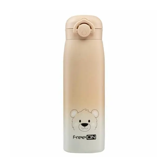 Termos lichide, FreeON, Din otel inoxidabil, Cu mentinere de temperatura de pana la 12 ore, 480 ml, Beige BYN380708