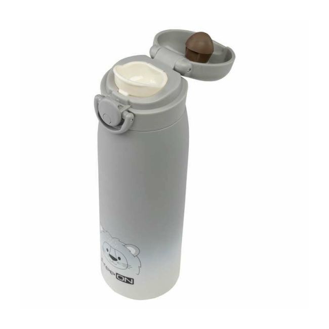 Termos lichide, FreeON, Din otel inoxidabil, Cu mentinere de temperatura de pana la 12 ore, 480 ml, Grey BYN380715