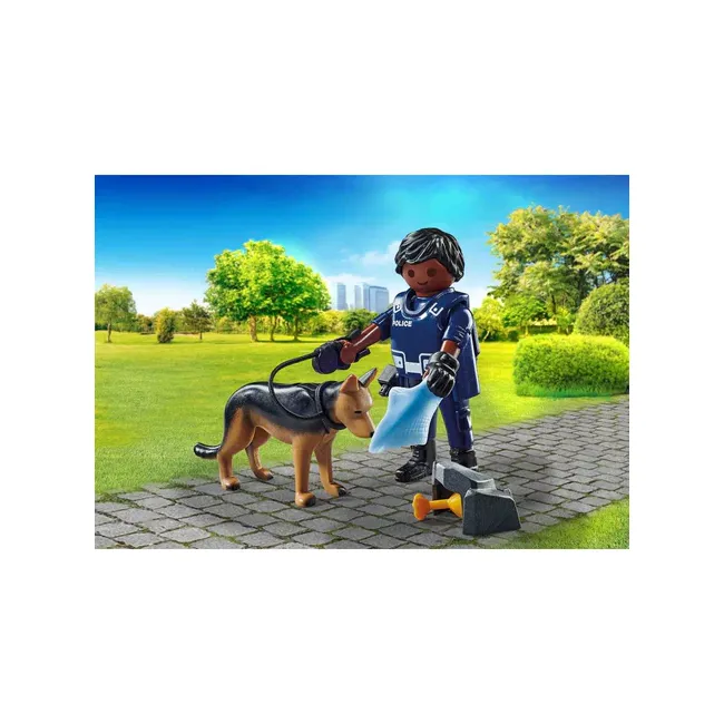 Playmobil - Figurina Politist Cu Catel ARTPM71162