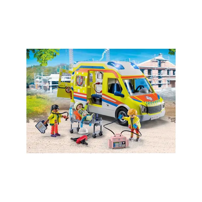 Playmobil - Ambulanta Galbena Cu Lumini Si Sunete ARTPM71202