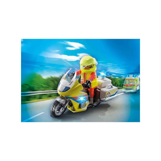 Playmobil - Motocicleta Galbena Cu Lumini ARTPM71205