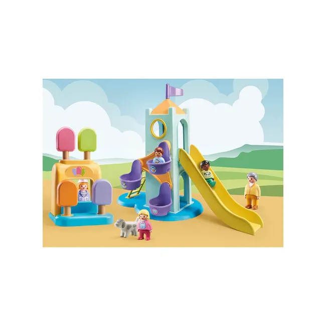 PLAYMOBIL - 1.2.3 CASTEL DE AVENTURA CU STAND DE INGHETATA ARTPM71326