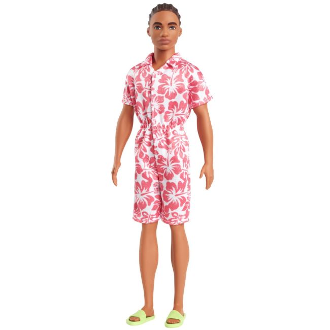 BARBIE PAPUSA BAIAT FASHIONISTAS IN SALOPETA STIL HAWAIAN SI SANDALE VERZI VIVMTDWK44_HYT99