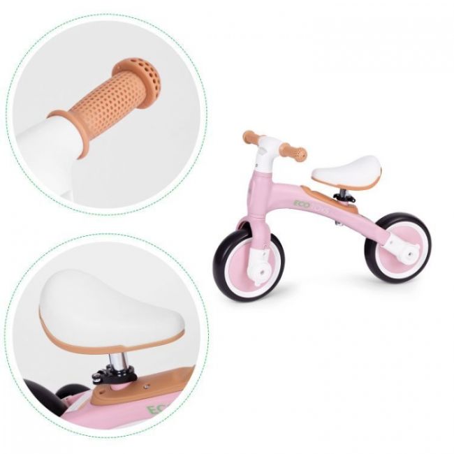Bicicleta cu pedale 3 in 1 si roti ajutatoare ecotoys lc-v1359 - roz edeedilc-v1359pink