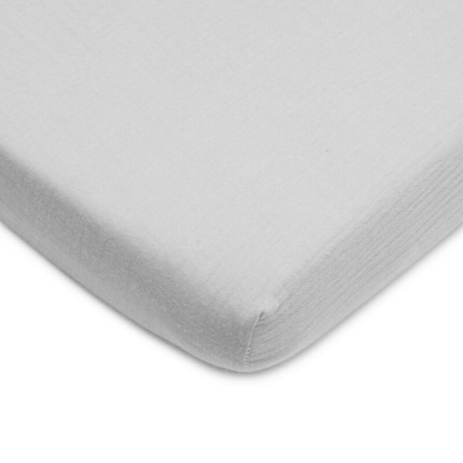 Cearceaf cu elastic, New Baby, Din muselina, Pentru patut 120x60 cm, Din bumbac, 90x150 cm, Certificat Oeko Tex Standard 100, Grey BYN56634