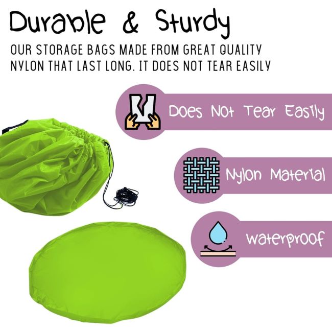 Covoras de joaca si saculet de jucarii 2 in 1 - Verde JEMdrl_covverde