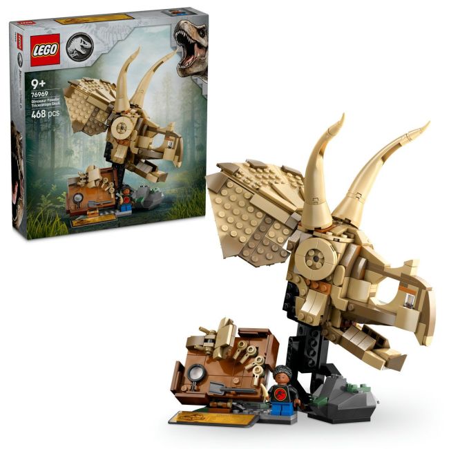 LEGO JURASSIC WORLD FOSILE DE DINOZAUR CRANIU DE TRICERATOPS 76969 VIVLEGO76969