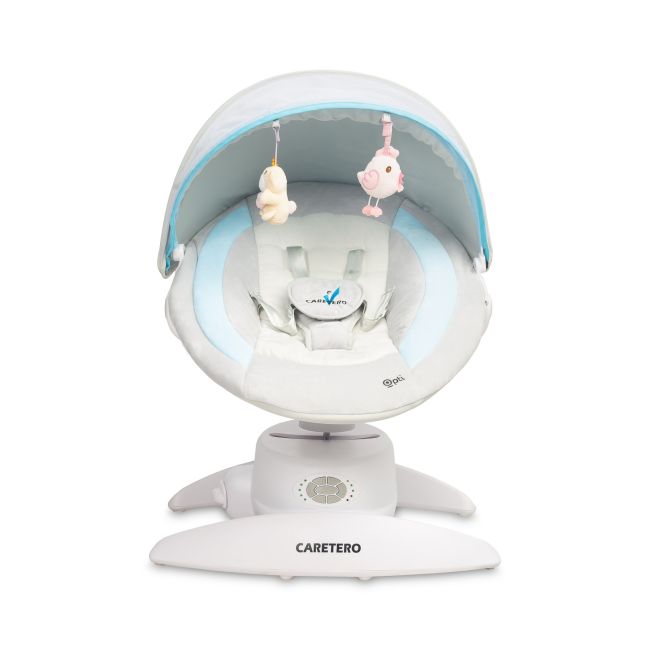 Leagan electric rotativ 360⁰ cu telecomanda, melodii, sunete, senzor de mișcare și inclinare reglabila Caretero OPTI Albastru PMICTERO-8006