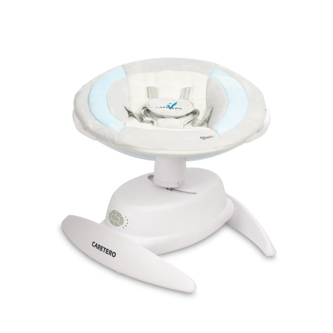 Leagan electric rotativ 360⁰ cu telecomanda, melodii, sunete, senzor de mișcare și inclinare reglabila Caretero OPTI Albastru PMICTERO-8006