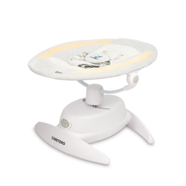 Leagan electric rotativ 360⁰ cu telecomanda, melodii, sunete, senzor de mișcare și inclinare reglabila Caretero OPTI Bej PMICTERO-8005