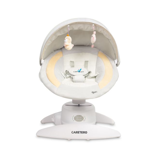 Leagan electric rotativ 360⁰ cu telecomanda, melodii, sunete, senzor de mișcare și inclinare reglabila Caretero OPTI Bej PMICTERO-8005