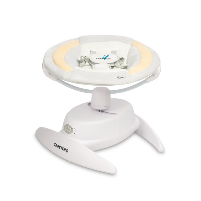 Leagan electric rotativ 360⁰ cu telecomanda, melodii, sunete, senzor de mișcare și inclinare reglabila Caretero OPTI Bej PMICTERO-8005