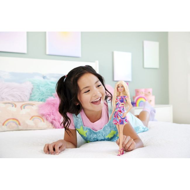 PAPUSA BARBIE FASHIONISTA CU PAR BLOND ONDULAT VIVMTHRH20