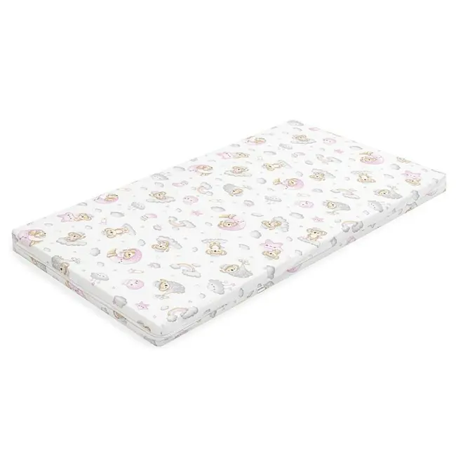 Saltea patut bebe, New Baby, Din spuma, Cu husa detasabila, 120x60x6 cm, 0 luni+, Pink Koala BYN53008