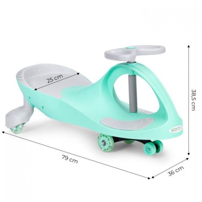 Trotineta gravitationala tip barca cu roti led ecotoys ym-sw-1 - verde edeediym-sw-1green