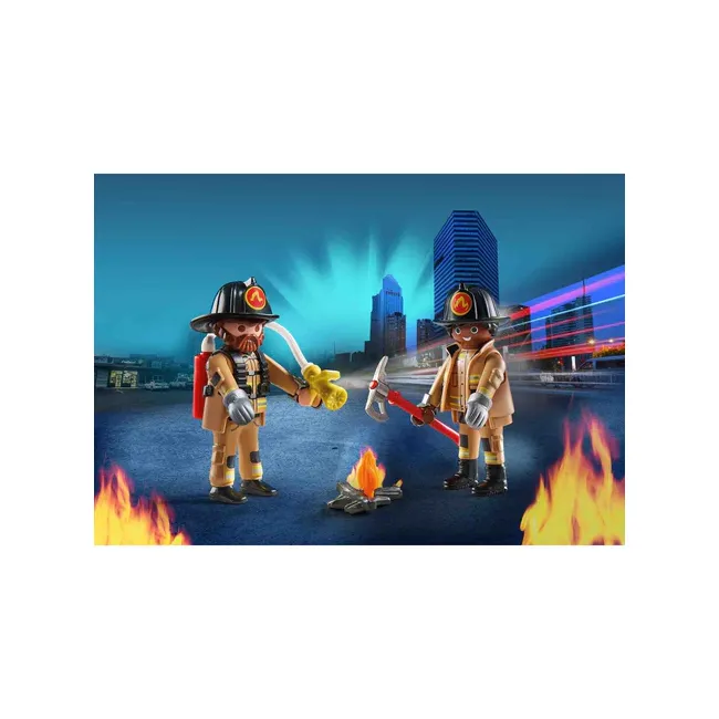 Playmobil - Set 2 Figurine - Pompieri Cu Accesorii ARTPM71207