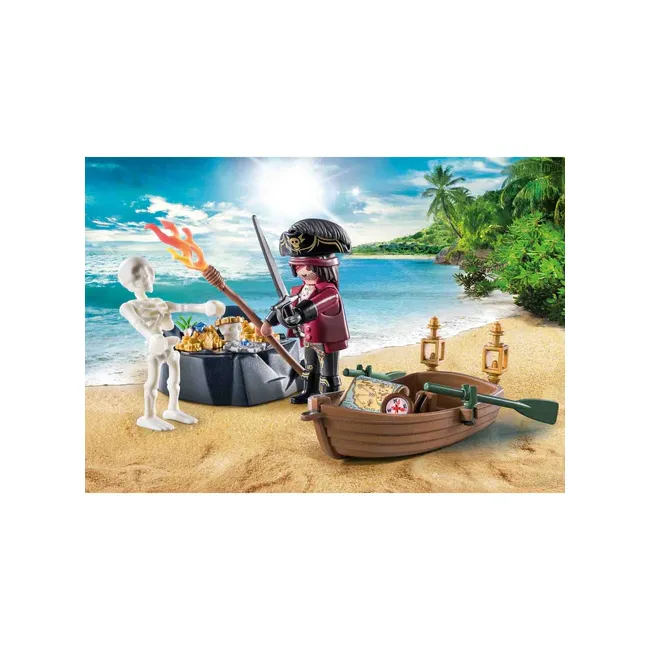 Playmobil - Set Pirat Si Barca Cu Vasle ARTPM71254