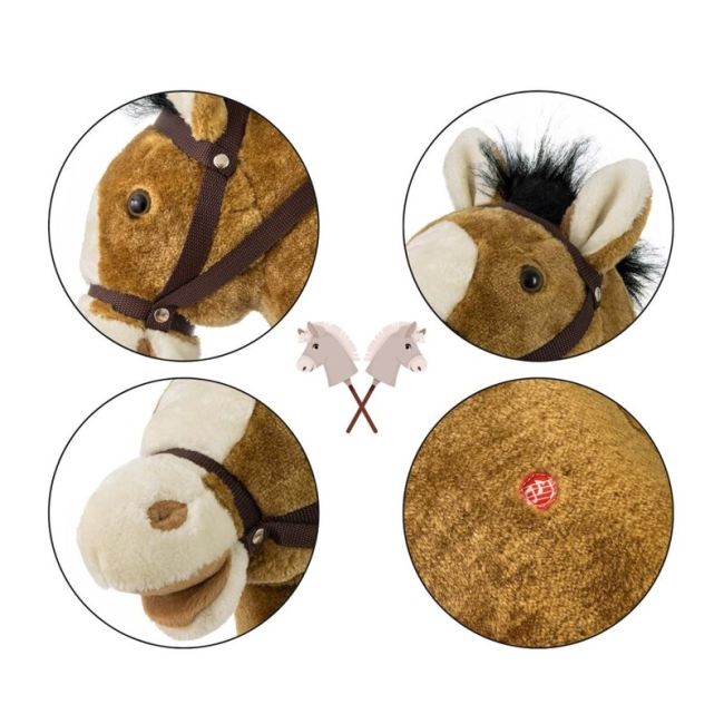 Calut de jucarie cu miscare si sunete, Hobby Horse, Light Brown, Milly Mally EKDmm7331