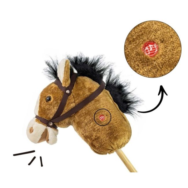 Calut de jucarie cu miscare si sunete, Hobby Horse, Light Brown, Milly Mally EKDmm7331