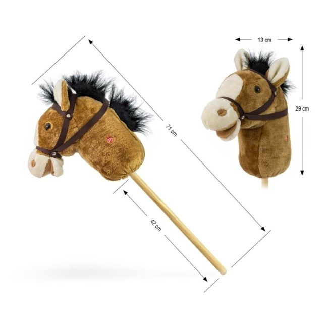 Calut de jucarie cu miscare si sunete, Hobby Horse, Light Brown, Milly Mally EKDmm7331