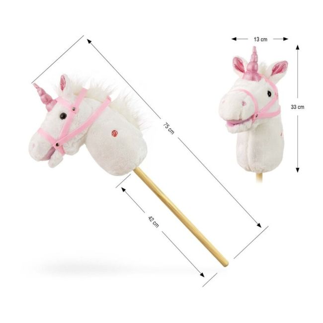 Calut de jucarie cu miscare si sunete, Hobby Horse, White, Milly Mally EKDmm7324