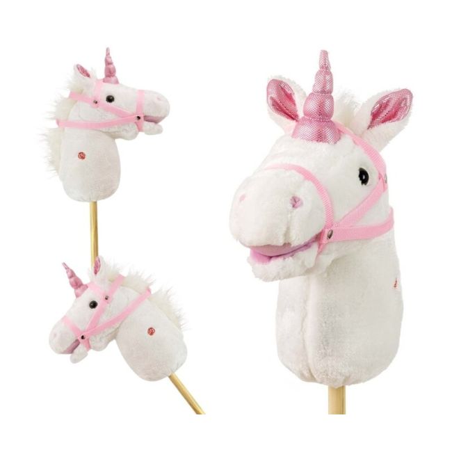 Calut de jucarie cu miscare si sunete, Hobby Horse, White, Milly Mally EKDmm7324