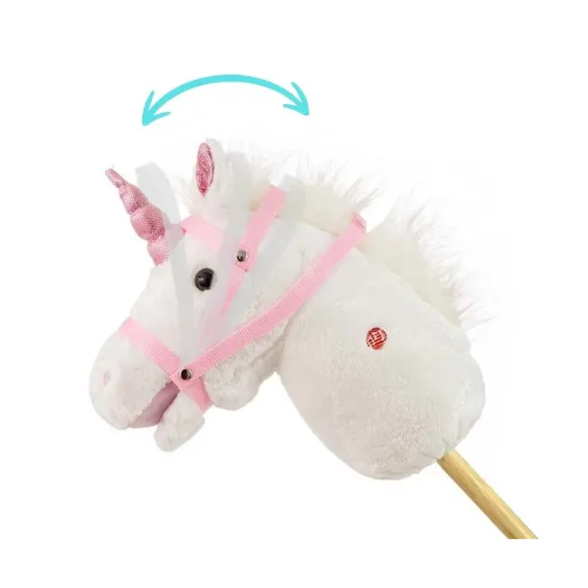 Calut de jucarie cu miscare si sunete, Hobby Horse, White, Milly Mally EKDmm7324