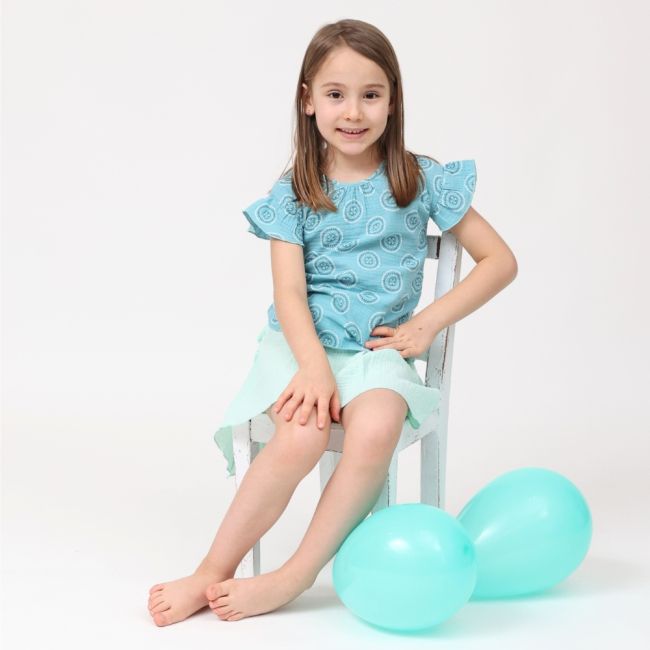 Fustita de vara pentru fete, din muselina, Minty, 80-86 cm (12-18 luni) KDEFVM1218MINTY