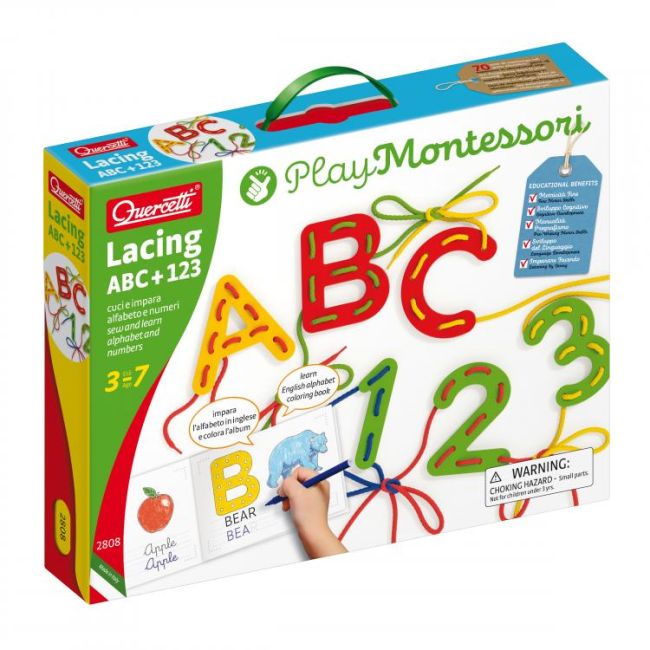Joc cu sireturi Montessori ABC+123 ERFQ02808