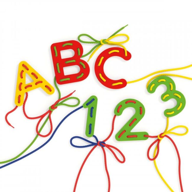 Joc cu sireturi Montessori ABC+123 ERFQ02808
