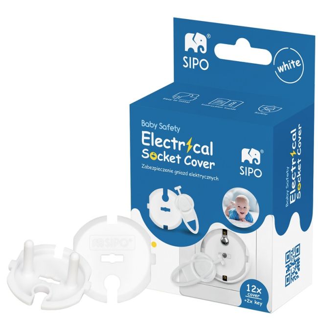 Set 12 capace de protectie pentru prize cu impamantare, cu doua cheite, SIPO EKDSBS-F20